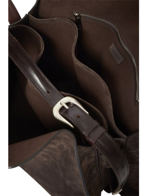 Borsa donna Trinity Peach Large in suede e cuoio marrone Orciani | B02232-PEACHTESTA DI MORO